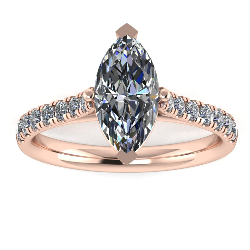 "Elin" Marquise Cut Diamond Grain Set Diamond Band Engagement Ring DSMC04 - HEERA DIAMONDS