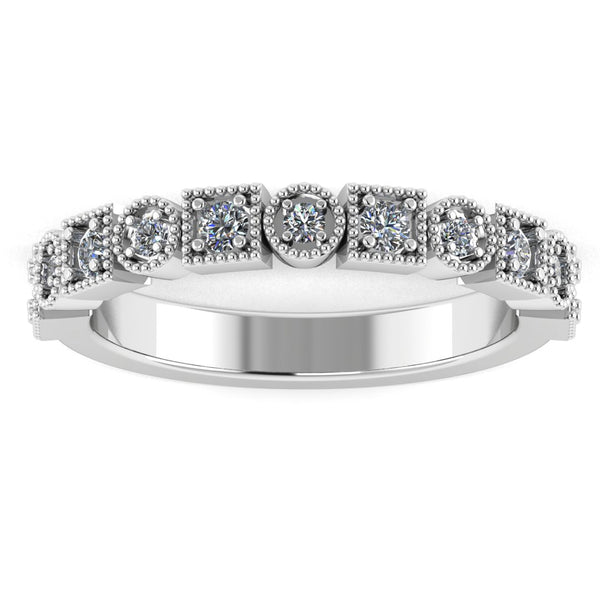 "Josie" Round Circle and Square Pattern Diamond Half Eternity Ring ET75 - HEERA DIAMONDS