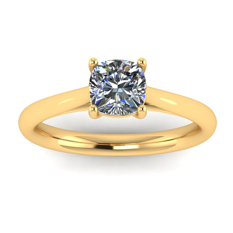 "Fiona" Solitaire Cushion Cut Diamond Engagement Ring SSCC07 - HEERA DIAMONDS