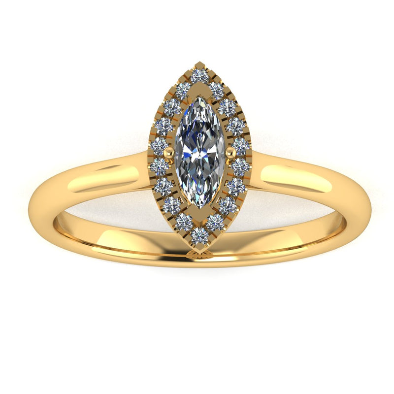 "Ashley" Halo Marquise Cut Engagement Ring HAMC02 - HEERA DIAMONDS