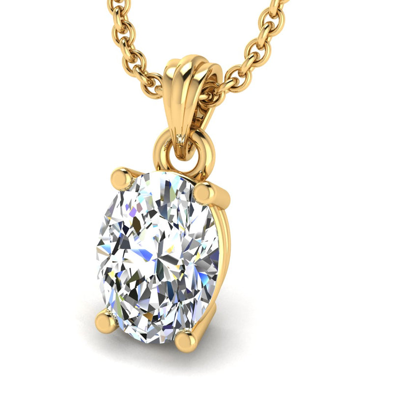 Oval Cut Solitaire Lab Grown Diamond Pendant POC4B - HEERA DIAMONDS