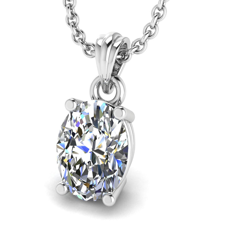 Oval Cut Solitaire Lab Grown Diamond Pendant POC4B - HEERA DIAMONDS