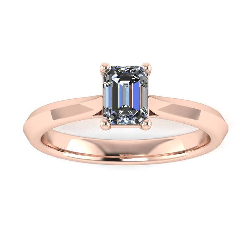 "Daphne" Solitaire Emerald Cut Diamond Engagement Ring SSEC07 - HEERA DIAMONDS