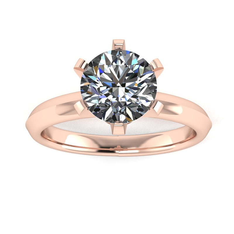 "Lula" Round Brilliant Solitaire Diamond Engagement Ring SSRB40 - HEERA DIAMONDS