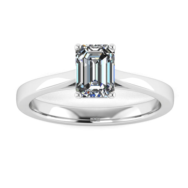 "Zola" Solitaire Emerald Cut Diamond Engagement Ring SSEC08 - HEERA DIAMONDS