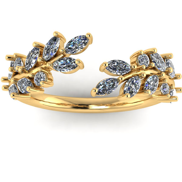 "Wren" Leaf Diamonds and Branch Shaped Open Eternity Ring E58 - HEERA DIAMONDS