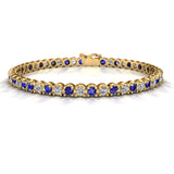 Round Brilliant Diamond and Sapphire Bracelet BR45558DS - HEERA DIAMONDS