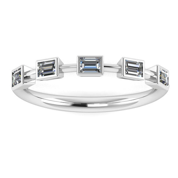 Sparkling Five 0.25 Carat Emerald Cut Diamond Wedding Band - HEERA DIAMONDS