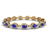 Halo Pear Shape 9 Carat Diamond and Sapphire Bracelet BRHAPSS - HEERA DIAMONDS