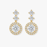 1.10 Carat Round Shape Halo Diamond Drop Earrings E1RBD