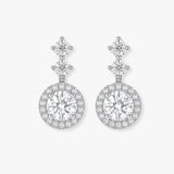 1.10 Carat Round Shape Halo Diamond Drop Earrings E1RBD