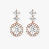 1.10 Carat Round Shape Halo Diamond Drop Earrings E1RBD