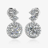 1.10 Carat Round Shape Halo Natural Diamond Drop Earrings E1RBD HEERA GOLD