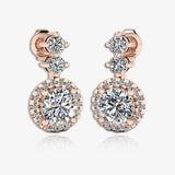 1.10 Carat Round Shape Halo Natural Diamond Drop Earrings E1RBD HEERA GOLD
