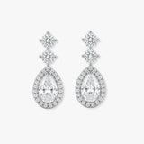 1.30 Carat Pear Shape Halo Diamond Drop Earrings E1PSD