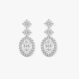 1.40 Carat Oval Shape Halo Diamond Drop Earrings E1OCD