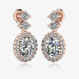 1.40 Carat Oval Shape Halo Natural Diamond Drop Earrings E1OCD HEERA GOLD