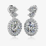 1.40 Carat Oval Shape Halo Natural Diamond Drop Earrings E1OCD HEERA GOLD