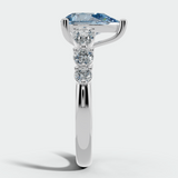 "Alena" White Gold Natural 0.40 Carat Teal Sapphire Engagement Ring