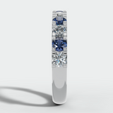 "Loon" Round Cut 0.40 Carat Diamond Sapphire Platinum Eternity Ring