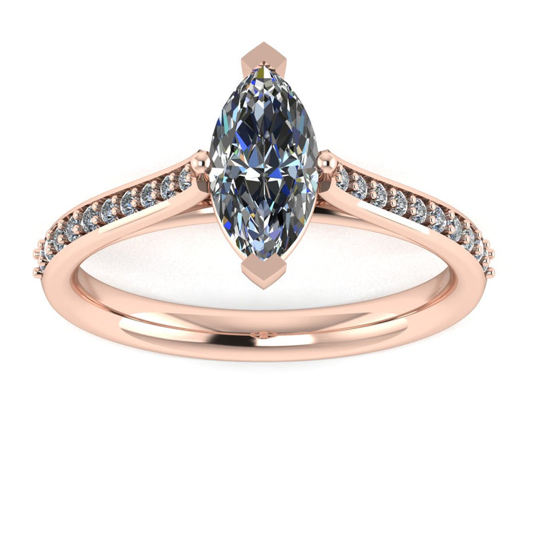 "Zora" Marquise Cut Diamond Grain Set Diamond Engagement Ring DSMC03 - HEERA DIAMONDS