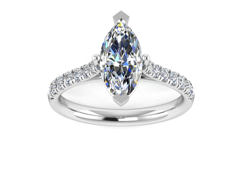 "Elin" Marquise Cut Diamond Grain Set Diamond Band Engagement Ring DSMC04 - HEERA DIAMONDS