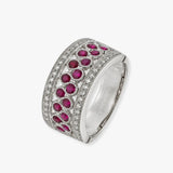 18K White Gold 1.10 Carat Ruby and Diamond Cocktail Ring
