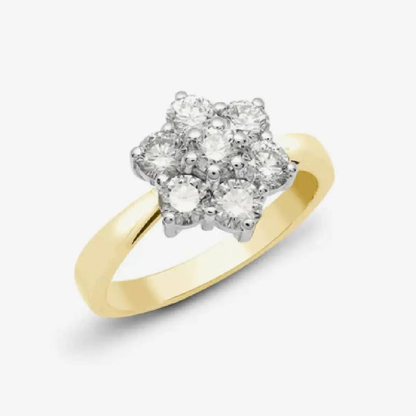 18ct 7 stone Diamond Cluster Ring HEERA DIAMONDS