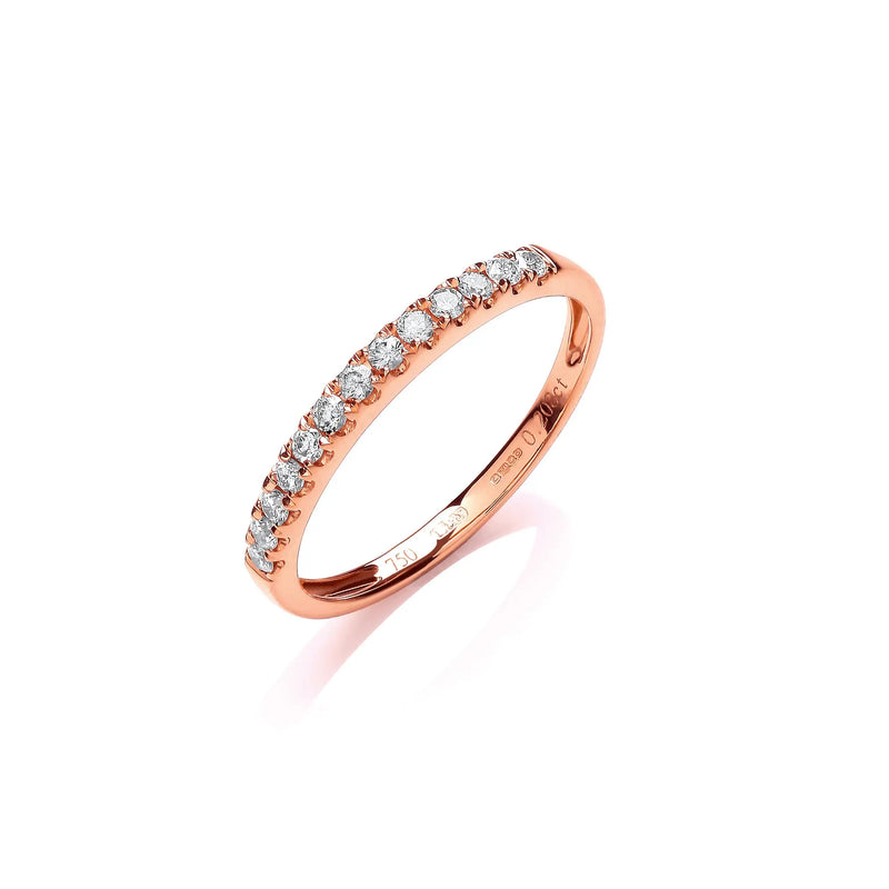 18ct Rose Gold 0.20ctw Half Eternity Ring Hanron Jewellery