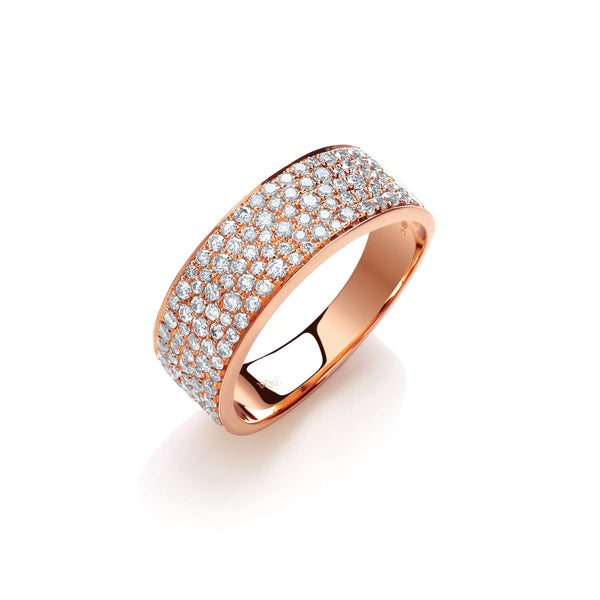 18ct Rose Gold 0.60ct Pave Set Ring Hanron Jewellery