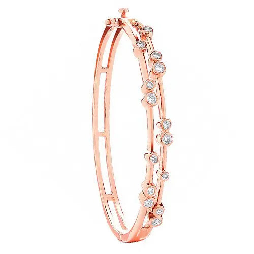 18ct Rose Gold 1.00ctw Dress Diamond Bangle Hanron Jewellery