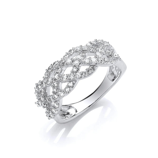18ct WG 0.75ct Weaved Diamond Dress Ring Hanron Jewellery