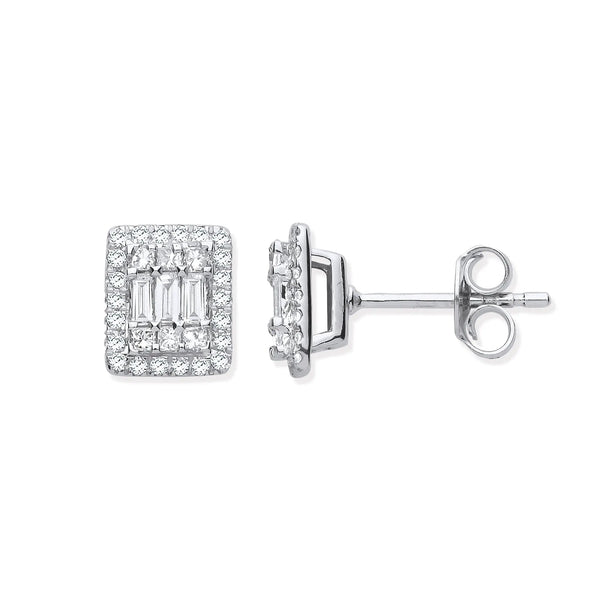 18ct WG Rectangular Studs Set with 0.50ctw Diamonds HEERA DIAMONDS