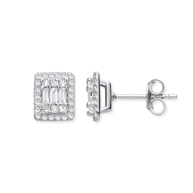 18ct WG Rectangular Studs Set with 0.50ctw Diamonds HEERA DIAMONDS
