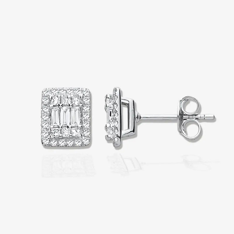 18ct WG Rectangular Studs Set with 0.50ctw Diamonds HEERA DIAMONDS