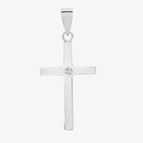 18ct White 0.03ct Diamond Invisible Set Cross HEERA GOLD