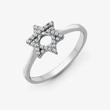 18ct White 0.13ct Diamond Star of David Ring HEERA DIAMONDS