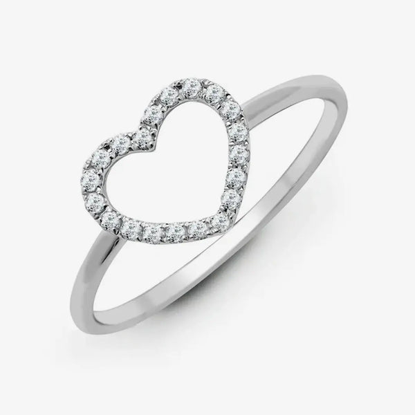 18ct White 0.14ct Diamond Heart Ring HEERA DIAMONDS