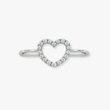 18ct White 0.14ct Natural Diamond Heart Ring