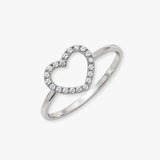 18ct White 0.14ct Natural Diamond Heart Ring