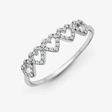 18ct White 0.15ct Diamond 5 x Heart Ring HEERA DIAMONDS