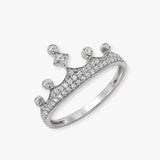 18ct White 0.24ct Natural Diamond Crown Ring