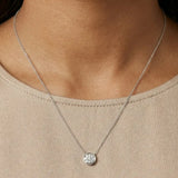 18ct White 0.25ct Threaded Rub over set Natural Diamond Pendant