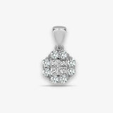 18ct White 0.30ct Round & Princess cut Diamond Pendant HEERA DIAMONDS