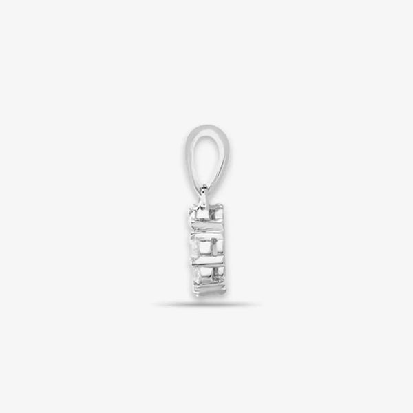 18ct White 0.30ct Round & Princess cut Diamond Pendant HEERA DIAMONDS