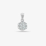 18ct White 0.33ct Diamond 7 Stone Cluster Pendant HEERA DIAMONDS