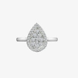 18ct White 0.40ct Dia Cluster Pear Shape Ring HEERA DIAMONDS