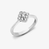 18ct White 0.40ct Diamond Cluster Mill-Grain Edge Ring HEERA DIAMONDS