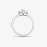 18ct White 0.40ct Diamond Cluster Mill-Grain Edge Ring HEERA DIAMONDS