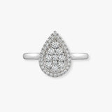 18ct White 0.40ct Natural Diamond Cluster Pear Shape Ring
